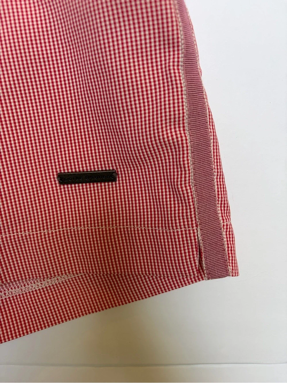 Parke & Ronen Men’s Red Gingham Swim Trunks Shorts Size 28 – USA Made
